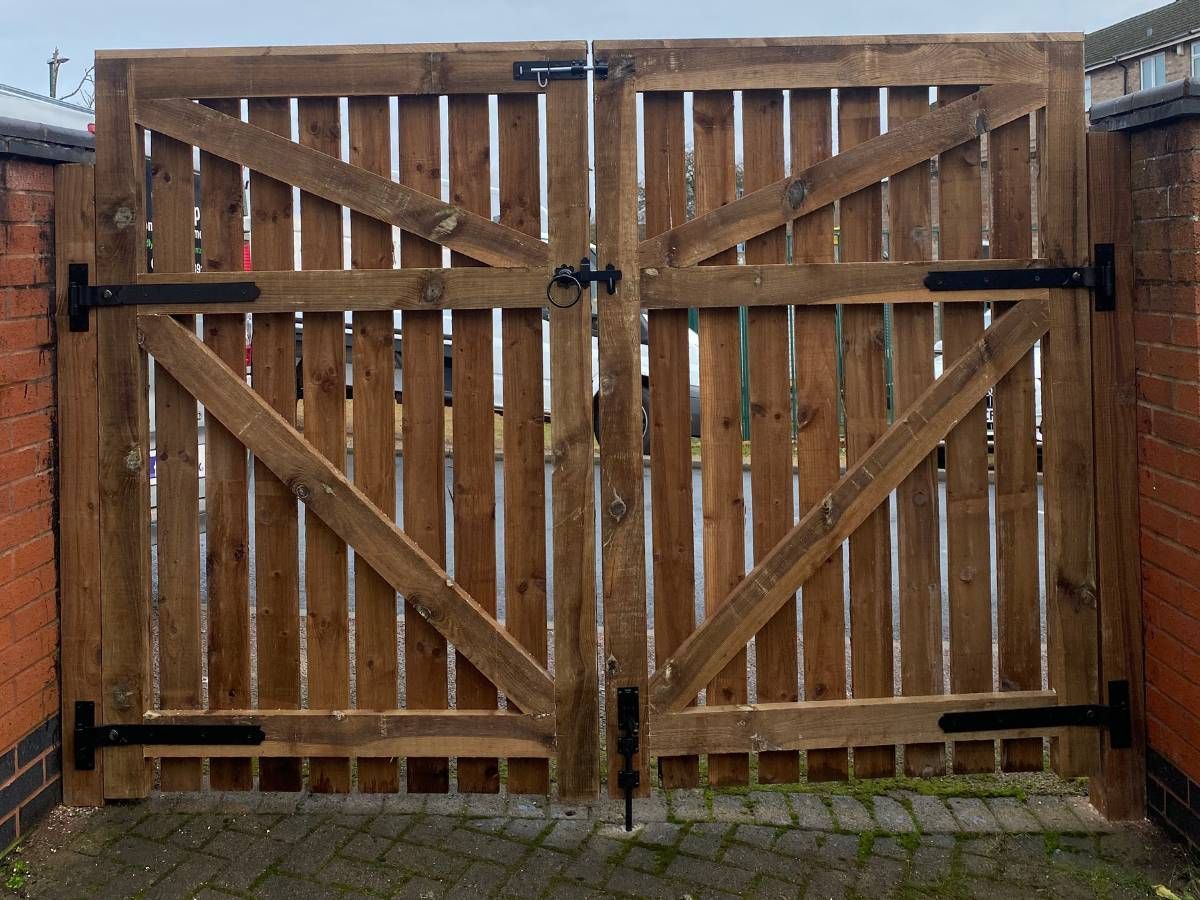 pair of slatted wooden gates in Nottingham
