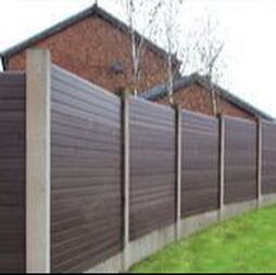 nottingham fencing Brown composite fence in concrete post