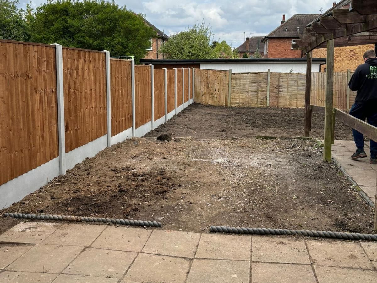 Nottingham Fencing new fencing installed following a garden clearance in Wollaton, Nottingham