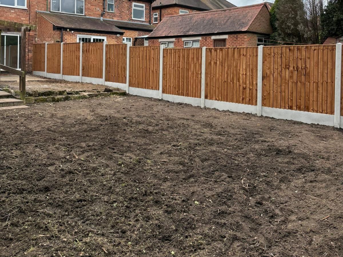 Nottingham Fencing rotavated the ground following a fence installation and garden clearance in Wollaton, Nottingham ready for landscaping