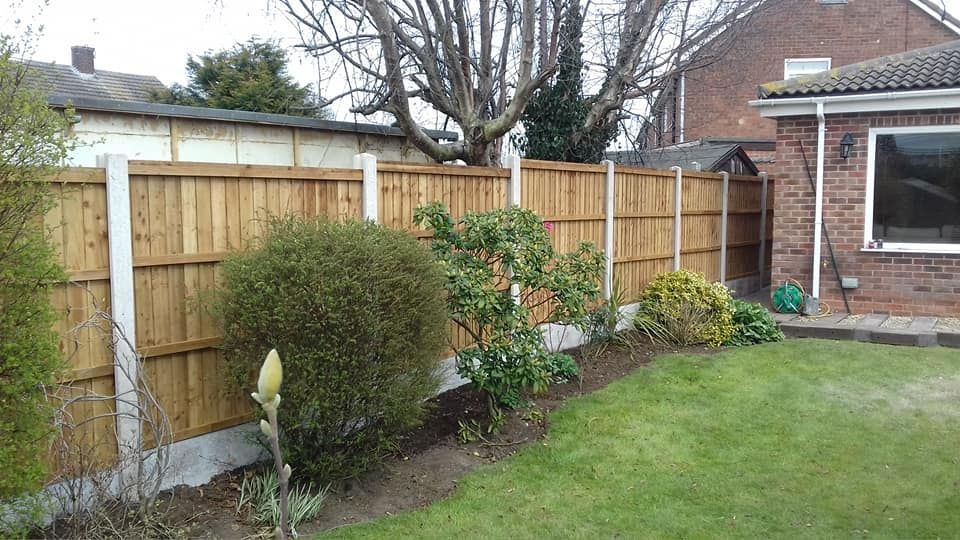 Nottingham Fencing new fence wooden fence with rock faced gravel boards in Long Eaton