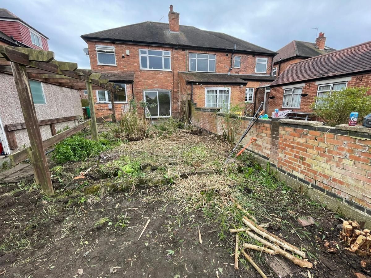 Nottingham Fencing part way through a garden clearance in Wollaton, Nottingham