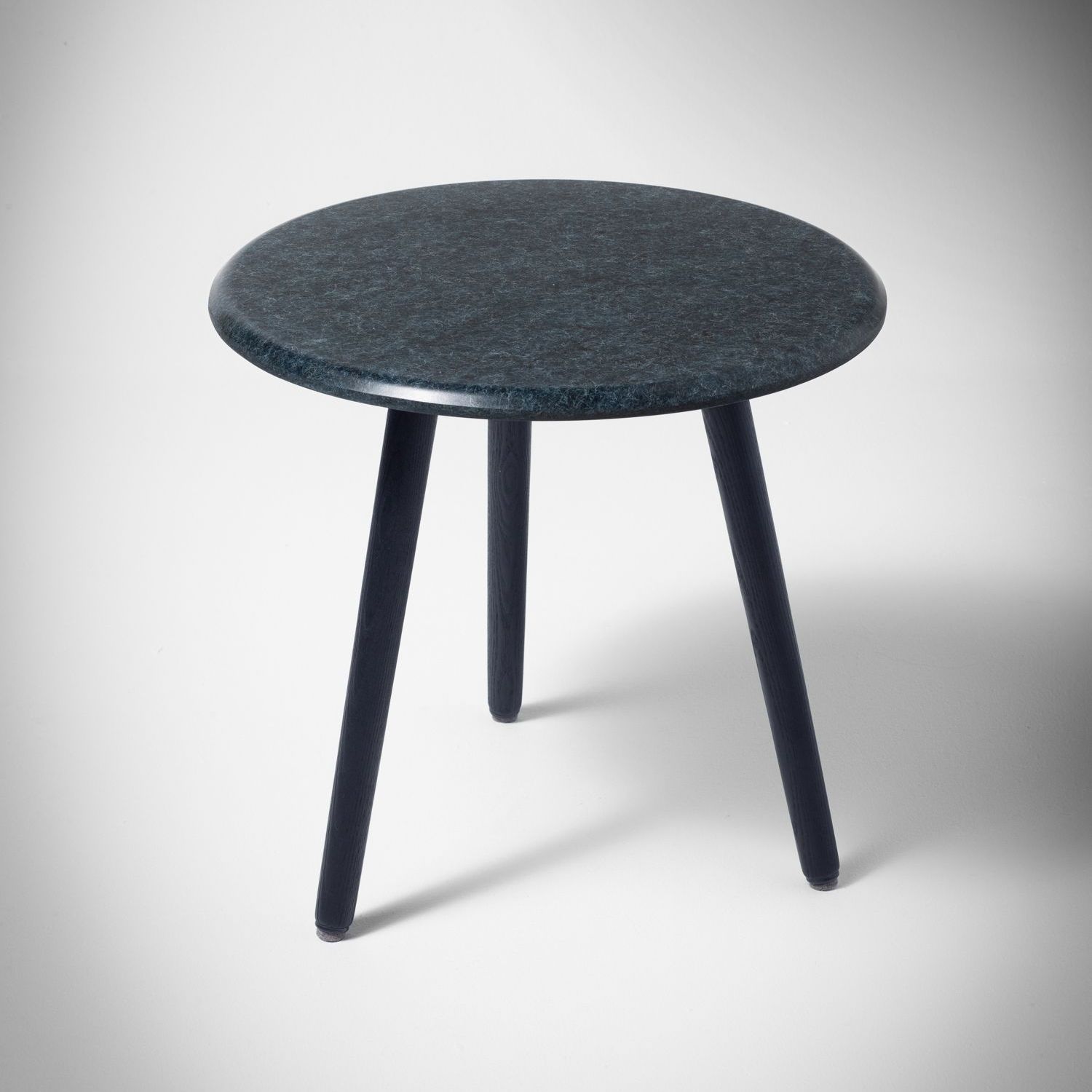 Ink Hembury side table with scorched ash legs.
