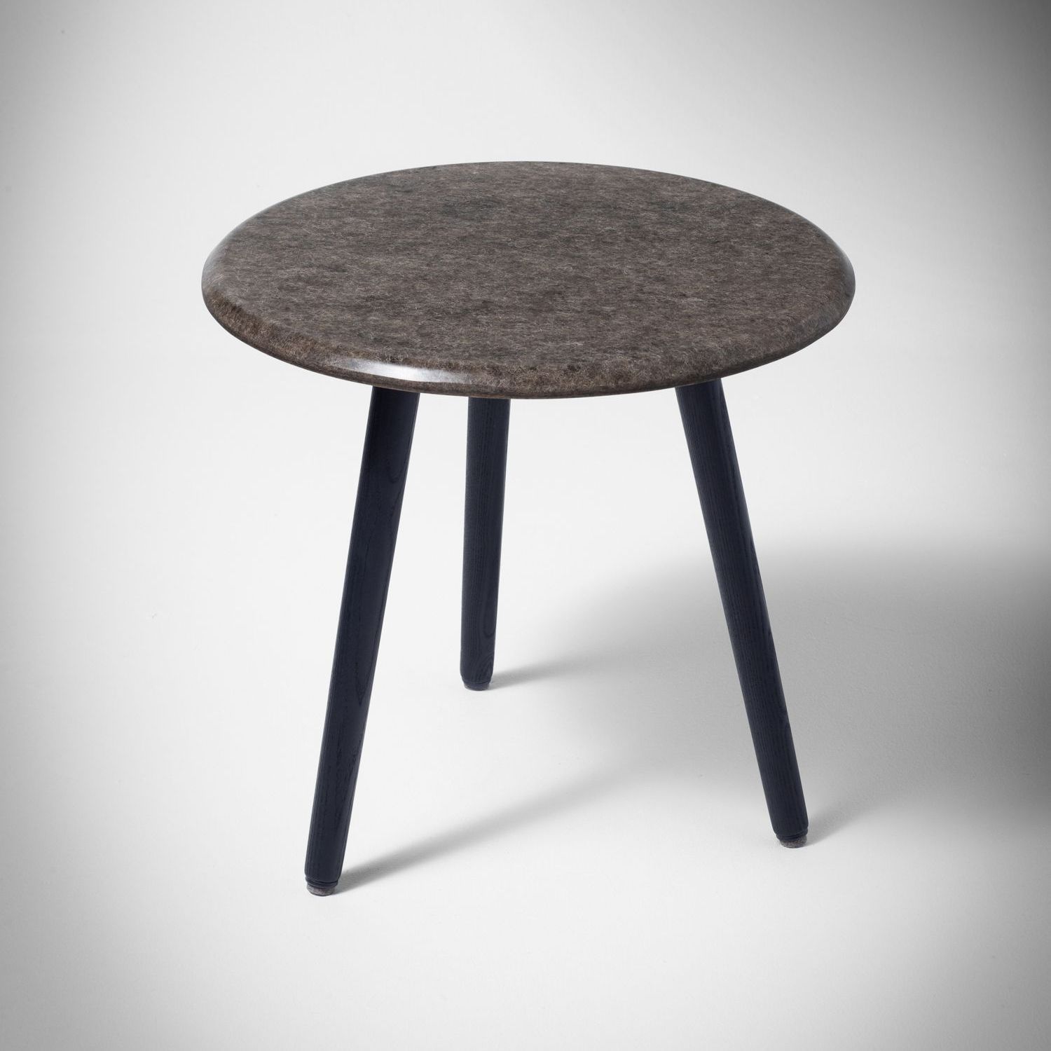 Stone Hembury side table with scorched ash legs.