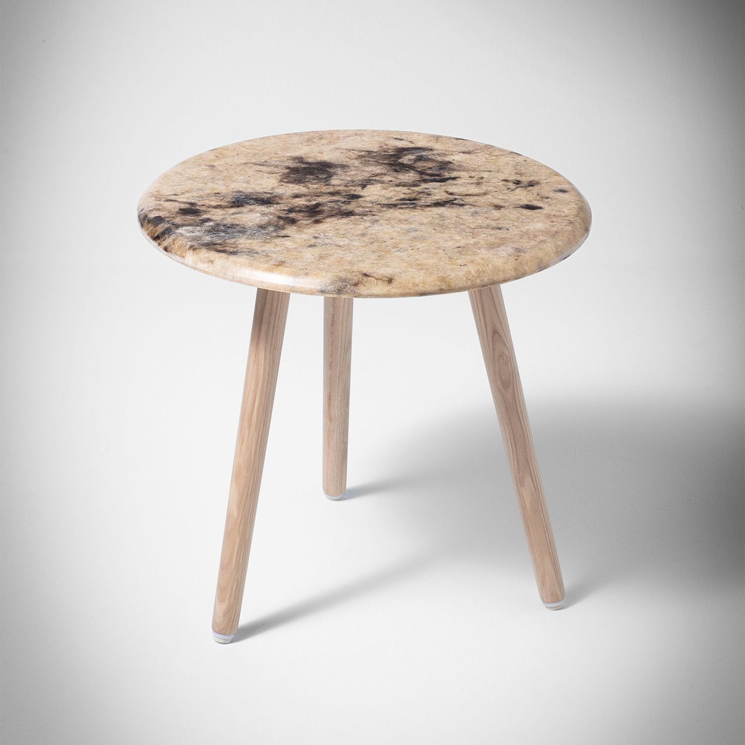 White Hembury side table with oiled ash legs.