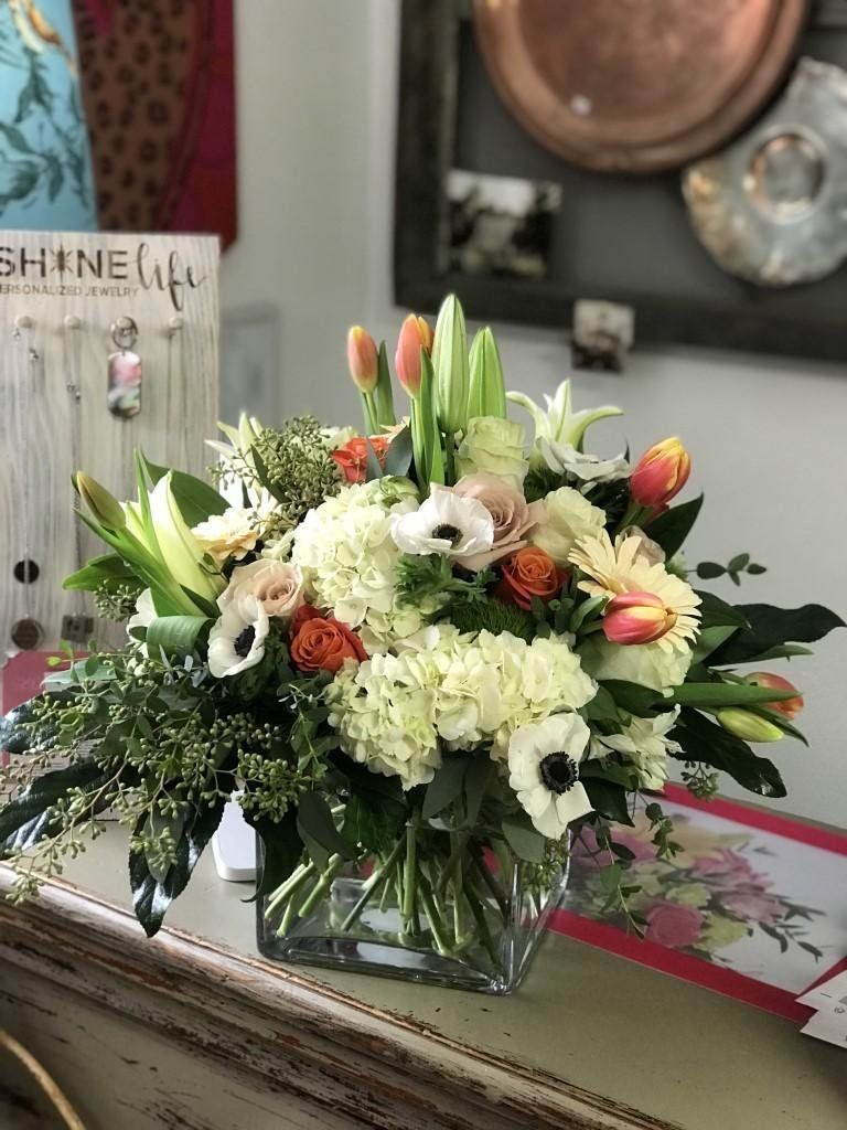 elegant flower in a clear vase