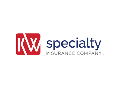 Logo for KW Specialty Insurance Company featuring a red square with white 