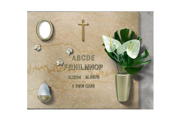 arte cimiteriale lapide in metallo