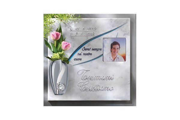 arte cimiteriale lapide metallica