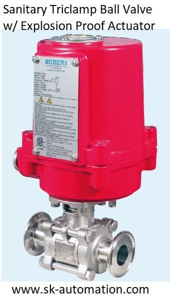 Sanitary Tri-clamp Ball Valve with Explosion Proof Electric Actuator