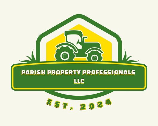 A green and yellow logo for parish property professionals llc