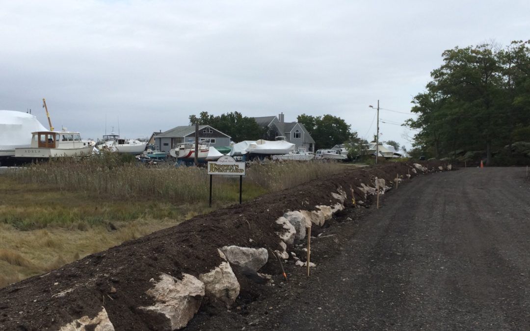 Chaffinch Island Road is raised