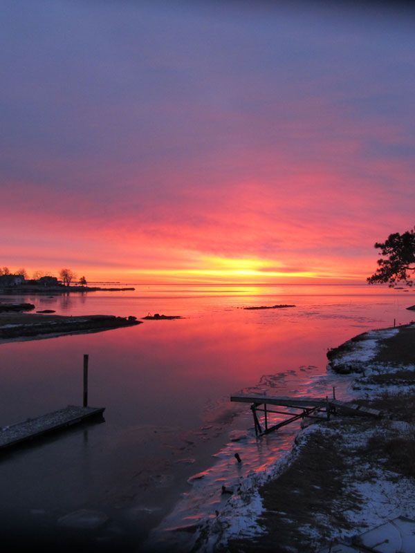 sunset on dock