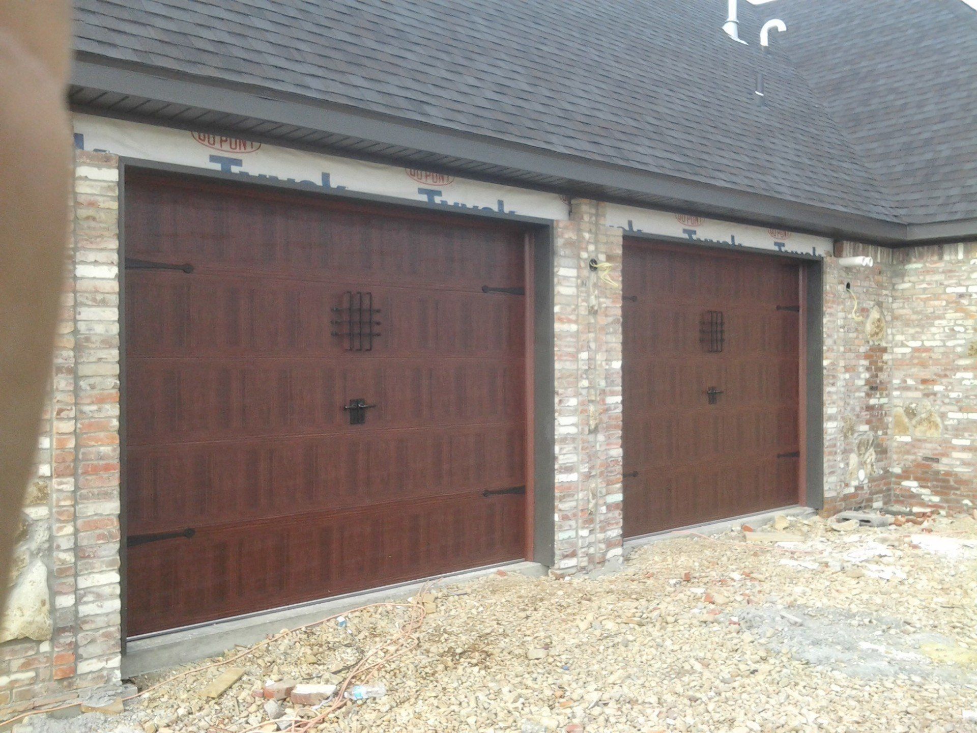 dark wood garage door