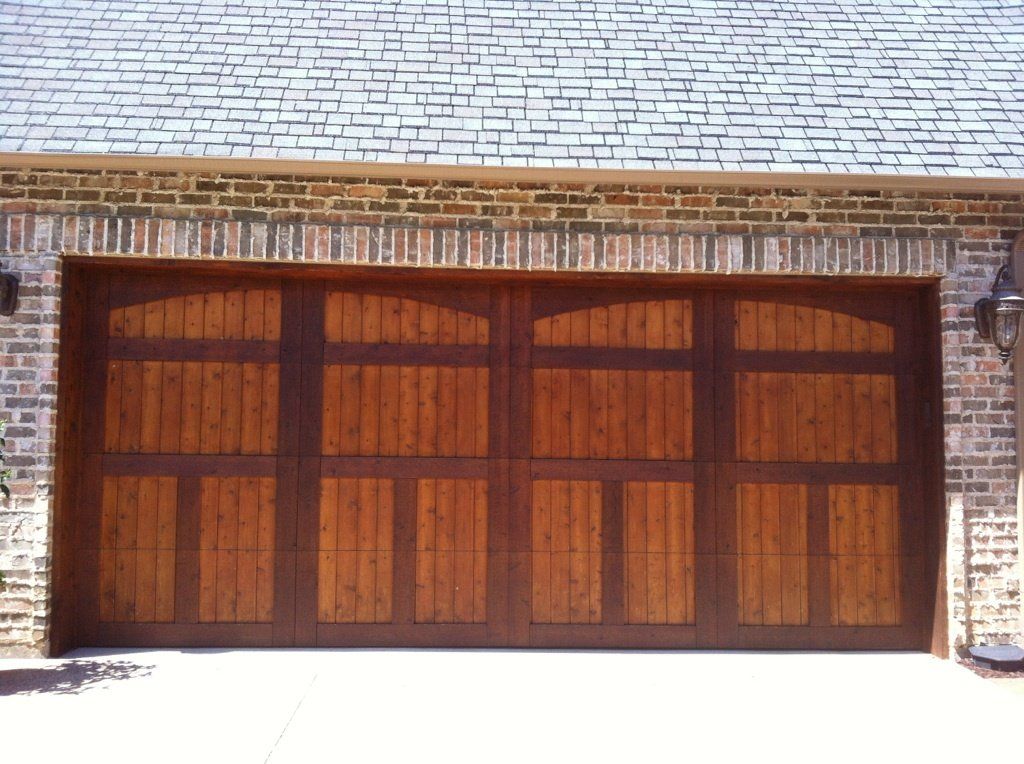 wood garage double door