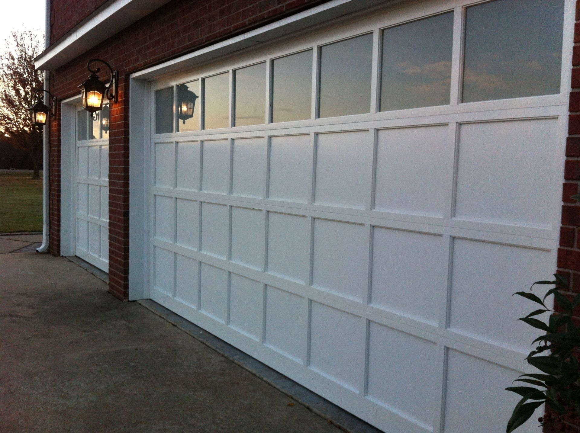 white garage with windows