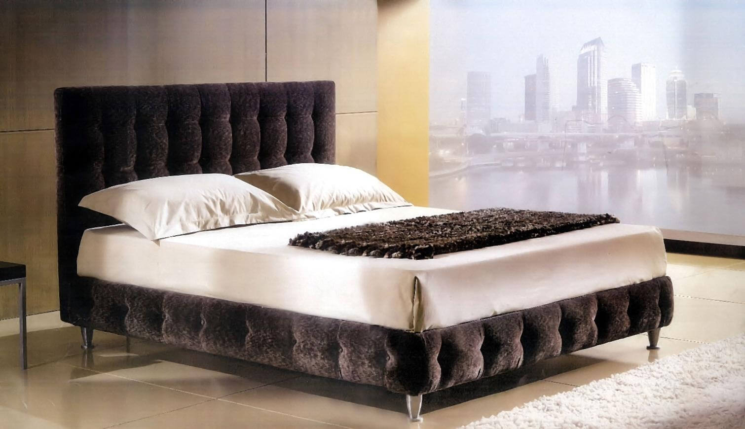 letto imbottito in alcantara