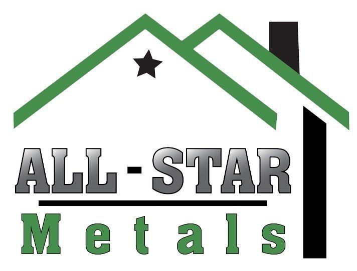 The logo for all star metals shows a house with a green roof and a black star.
