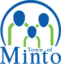 The logo for the town of minto shows a family standing next to each other.