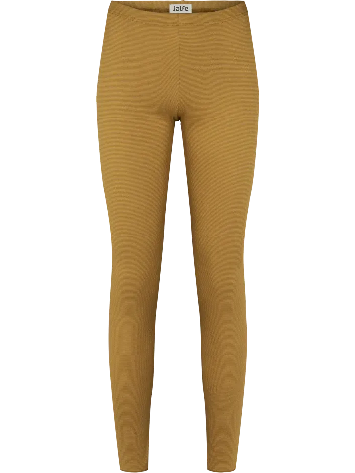 Legging cotton fine stripes curry-brown