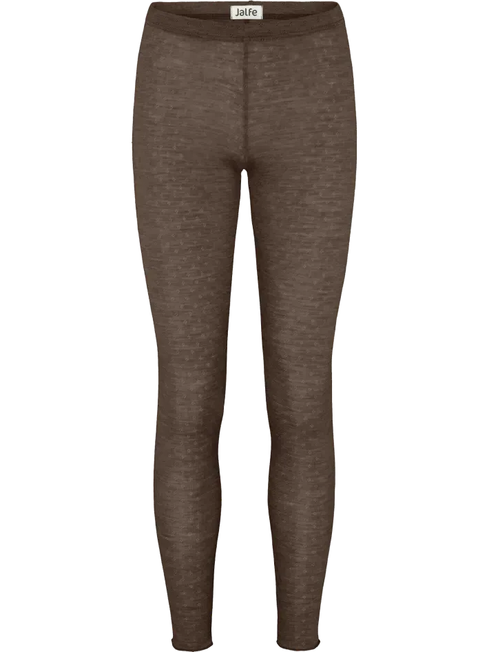Legging merino eyelet wood melange