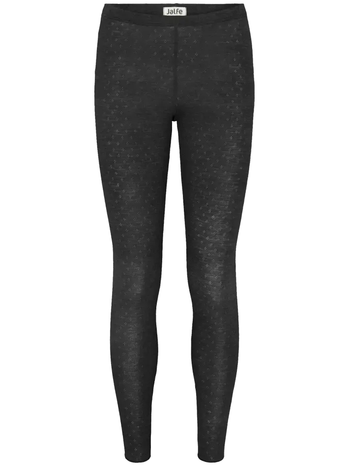 Legging merino eyelet anthracite melange