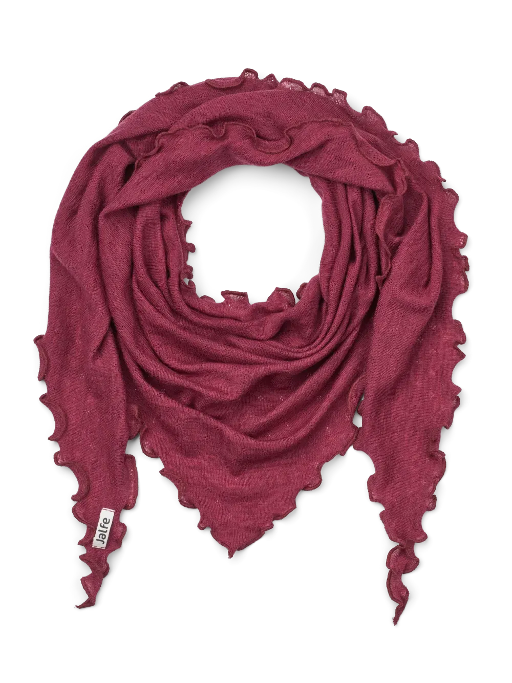 Driehoek sjaal merinowol kirsch melange Jalfe