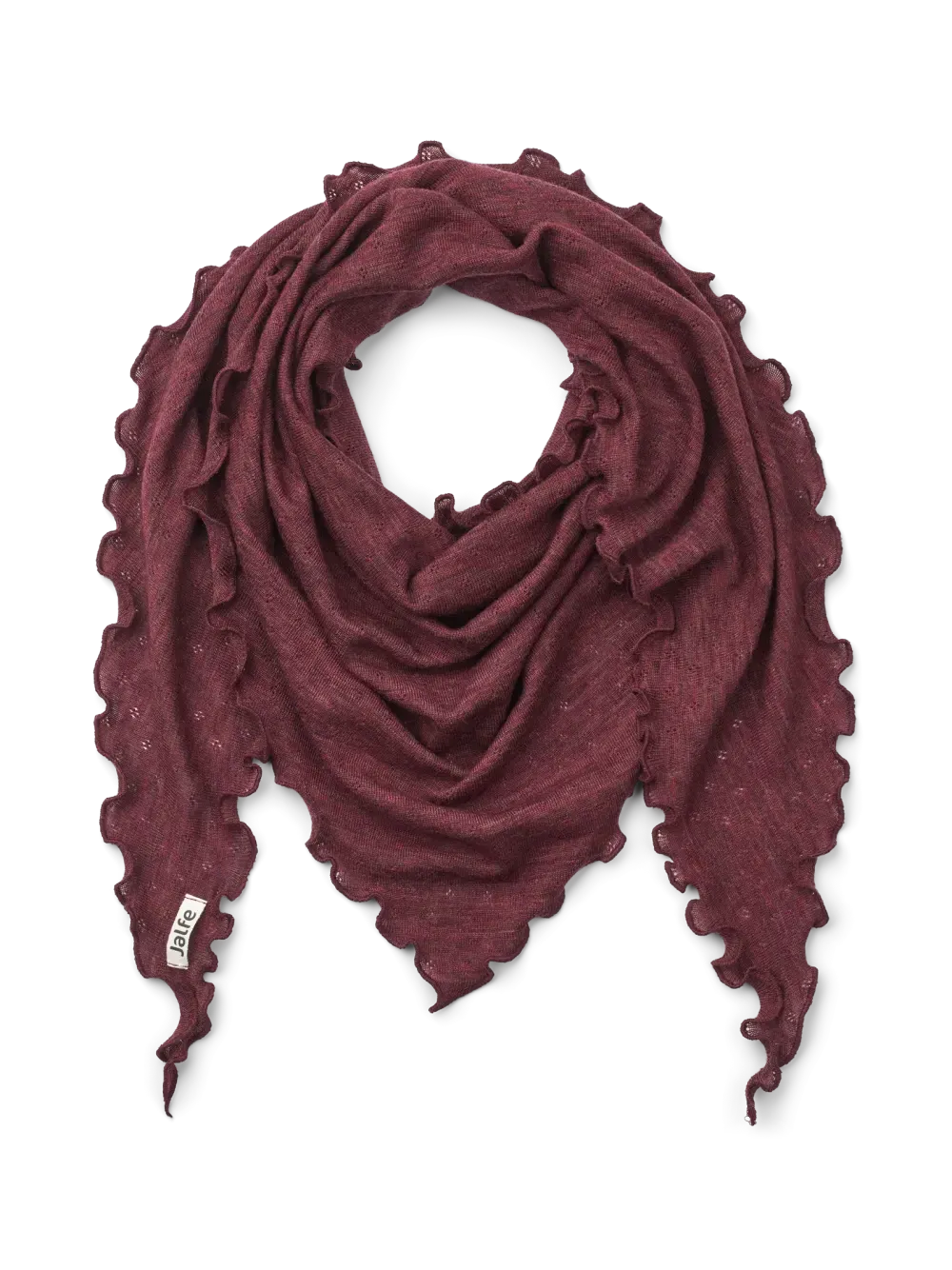 Driehoek sjaal merinowol plum melange Jalfe