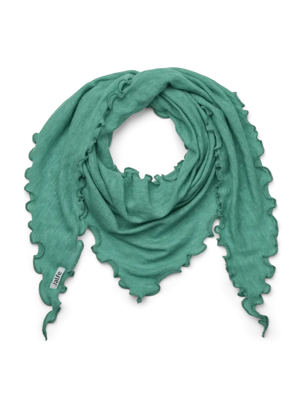 Driehoek sjaal merinowol emerald melange Jalfe