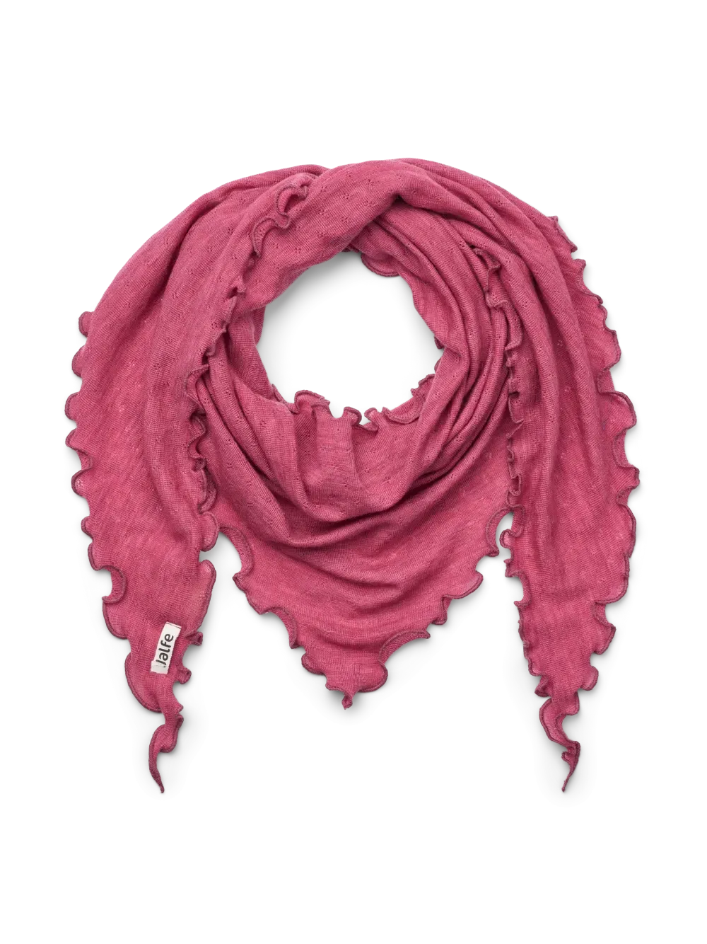 Driehoek sjaal merinowol pink grape melange Jalfe