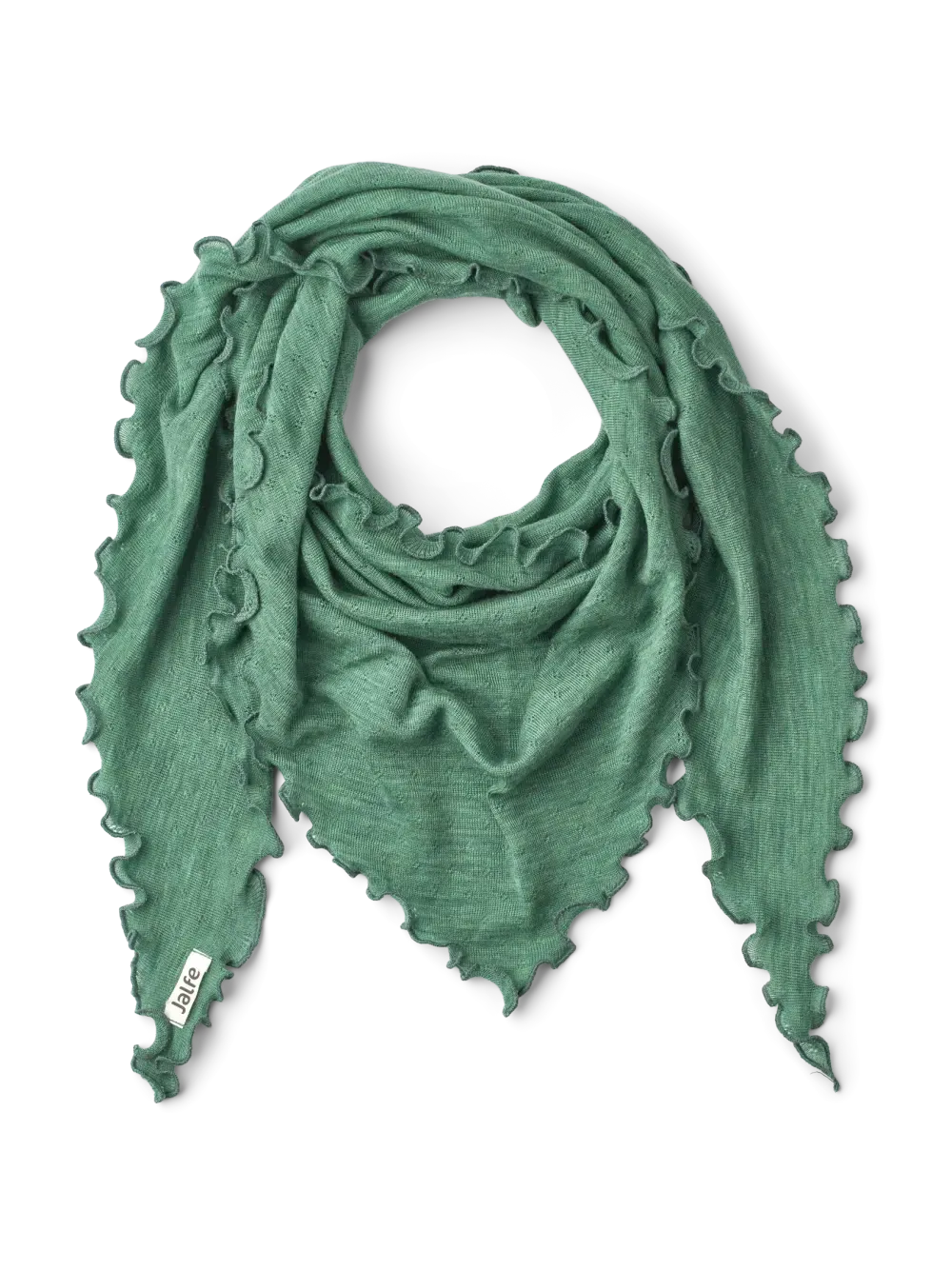 Driehoek sjaal merinowol aloe melange Jalfe