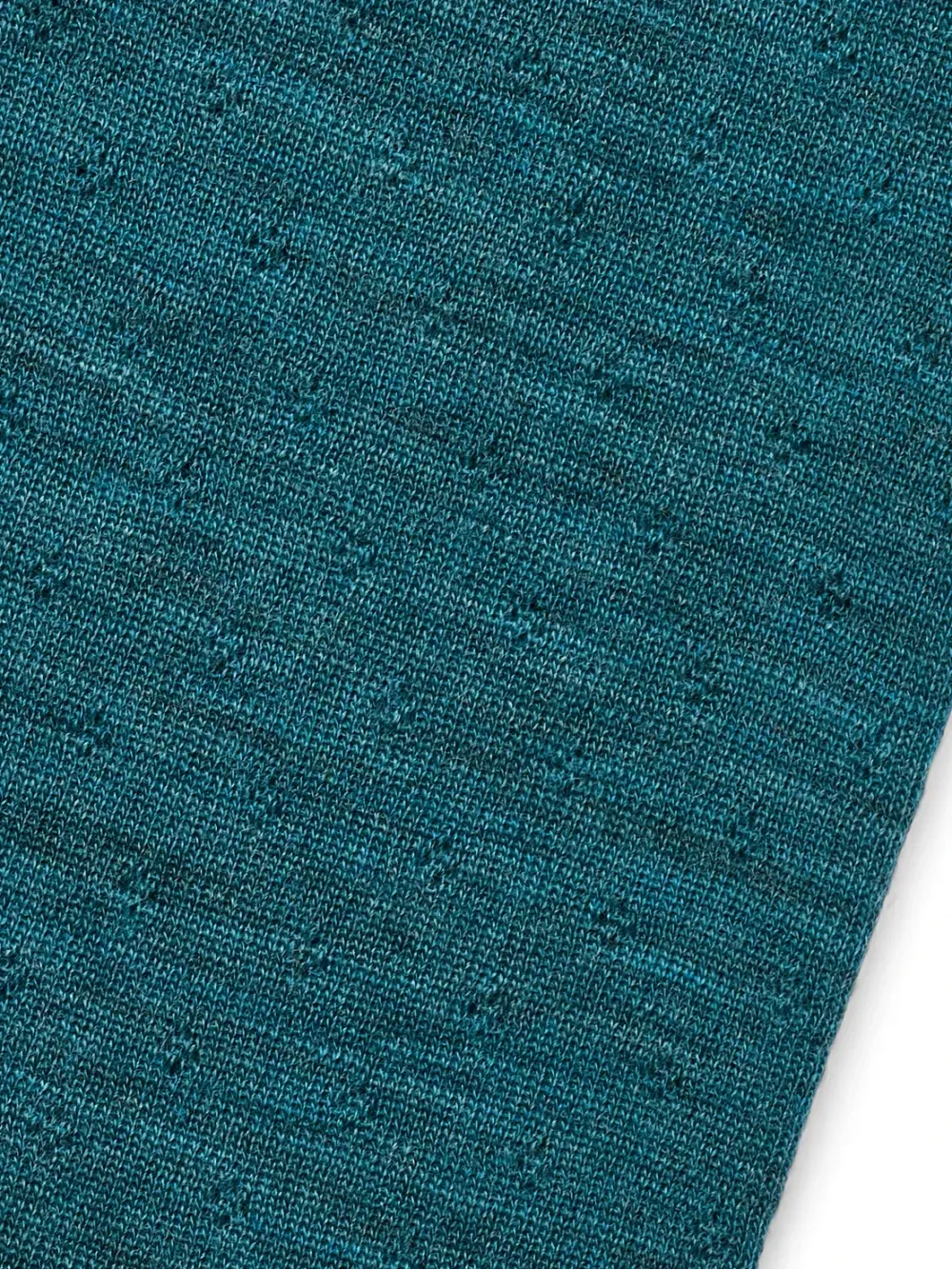 Shirt merino longsleeve eyelet turquoise melange