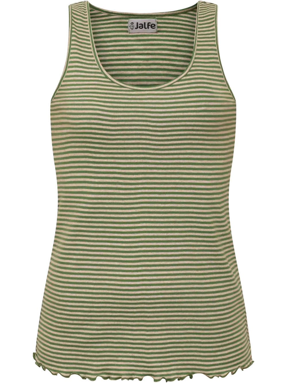 Top cotton stripes green-natural