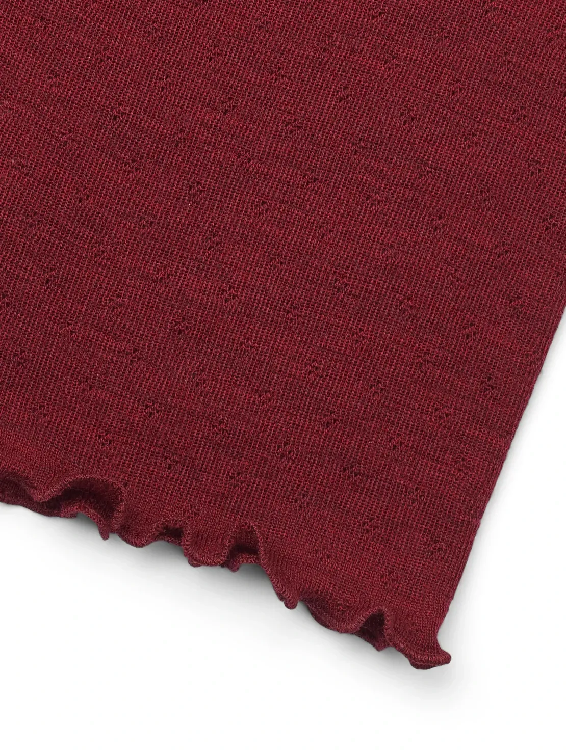 Top merino eyelet dark red melange