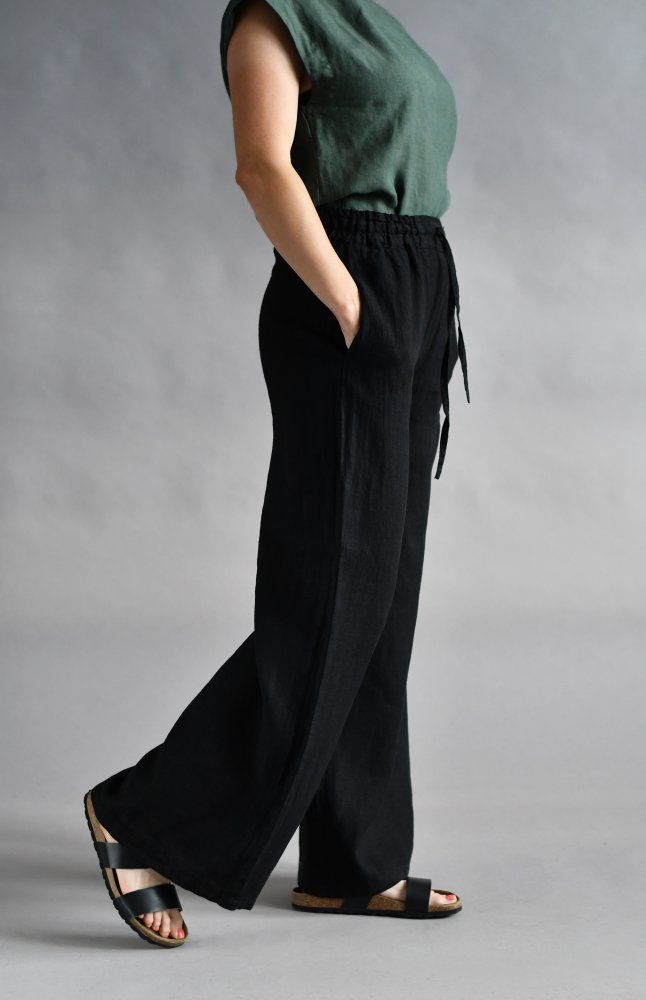 Linnen broek zwart