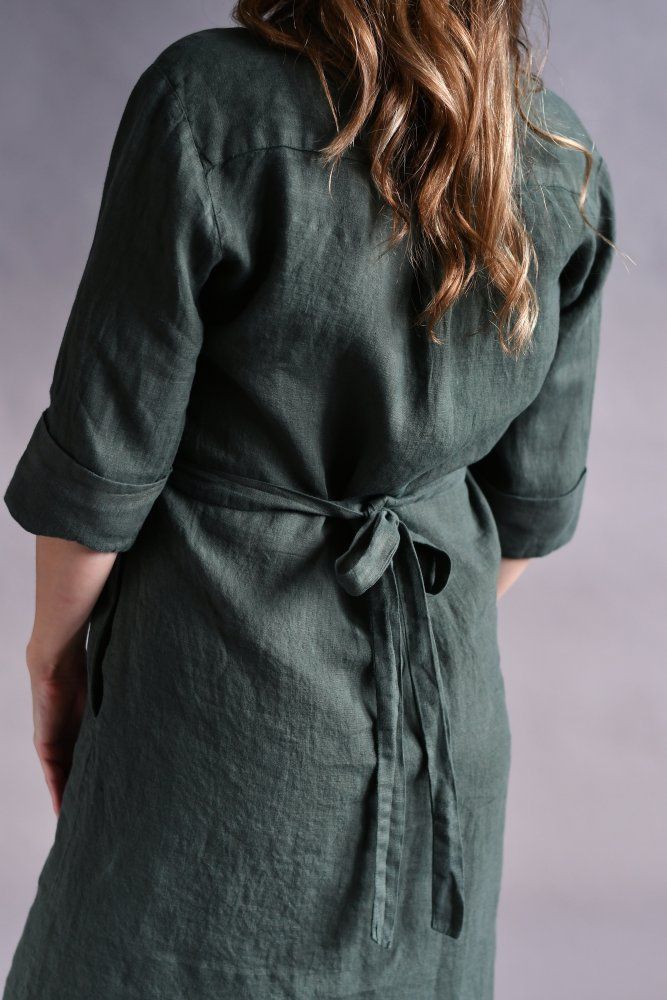 Hemdjurk met mouwen donkergroen