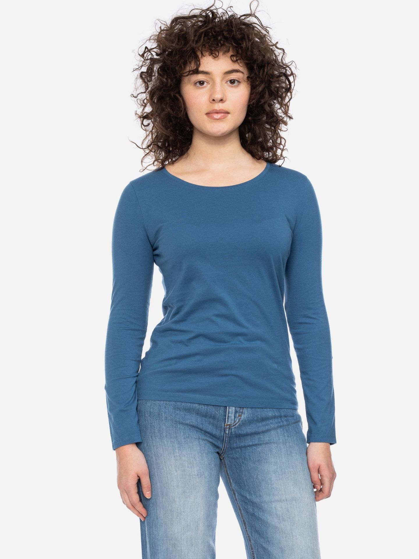 Dames shirt lange mouw biologisch katoen