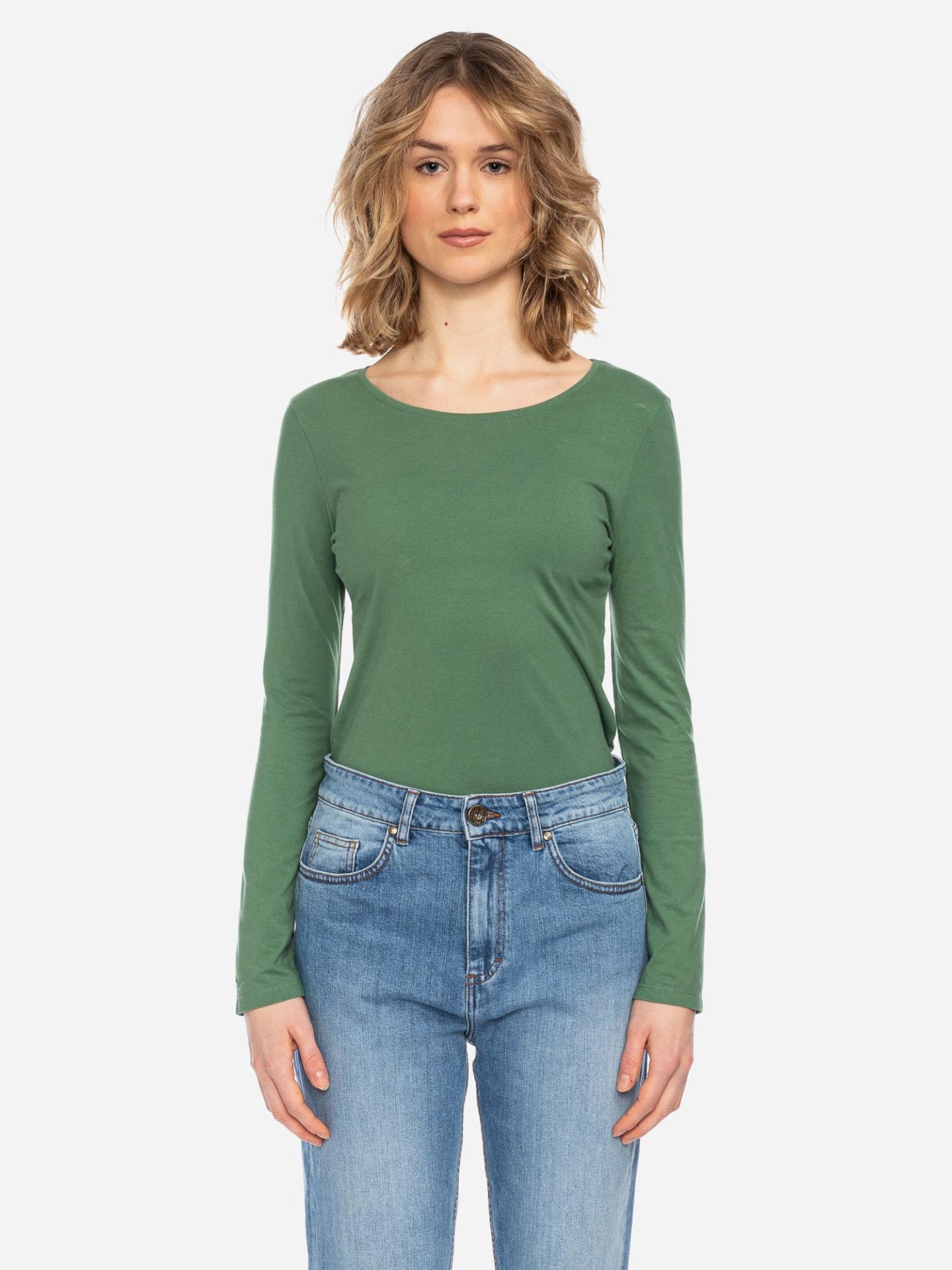 Dames shirt lange mouw biologisch katoen