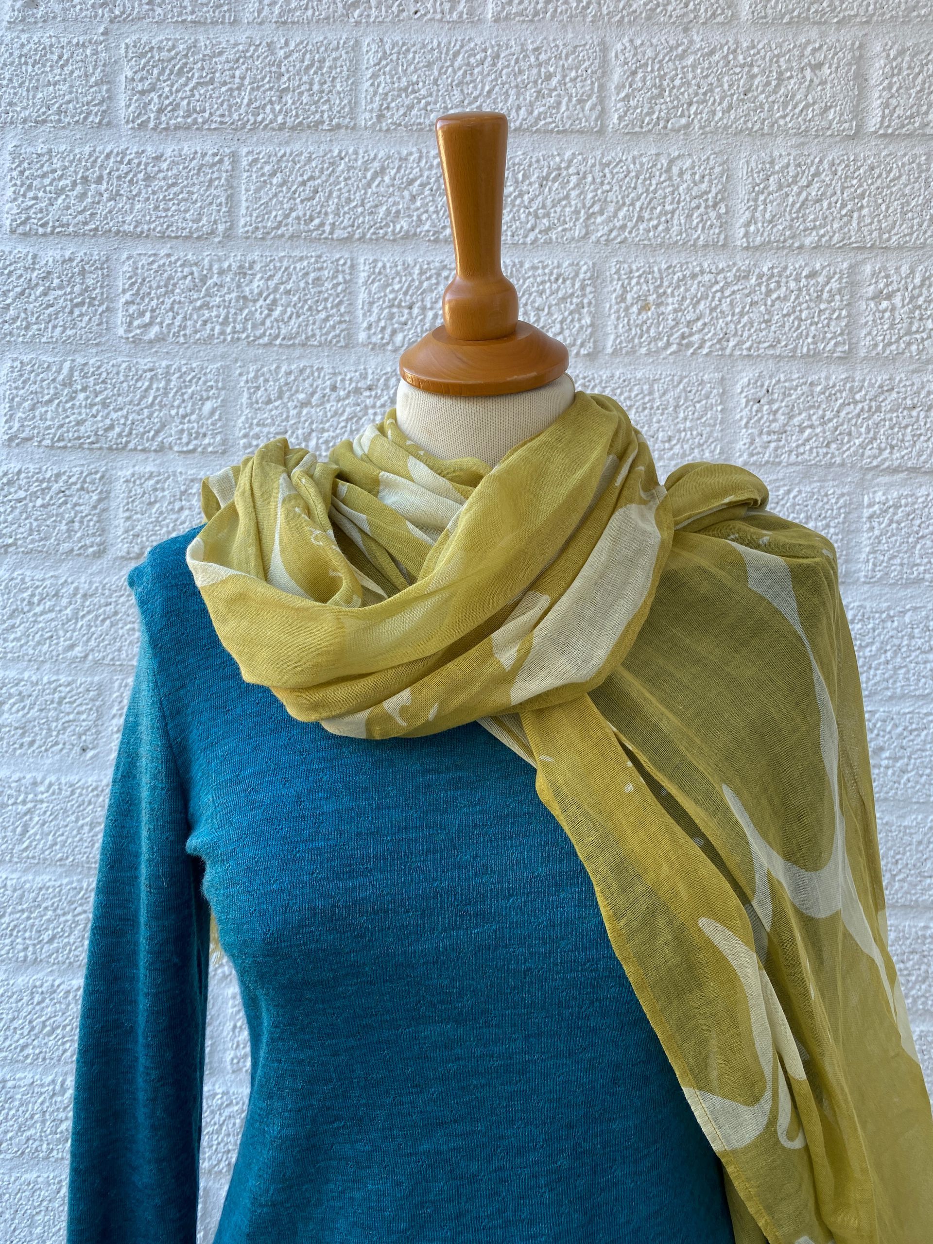 Sjaal katoen Fay okergeel