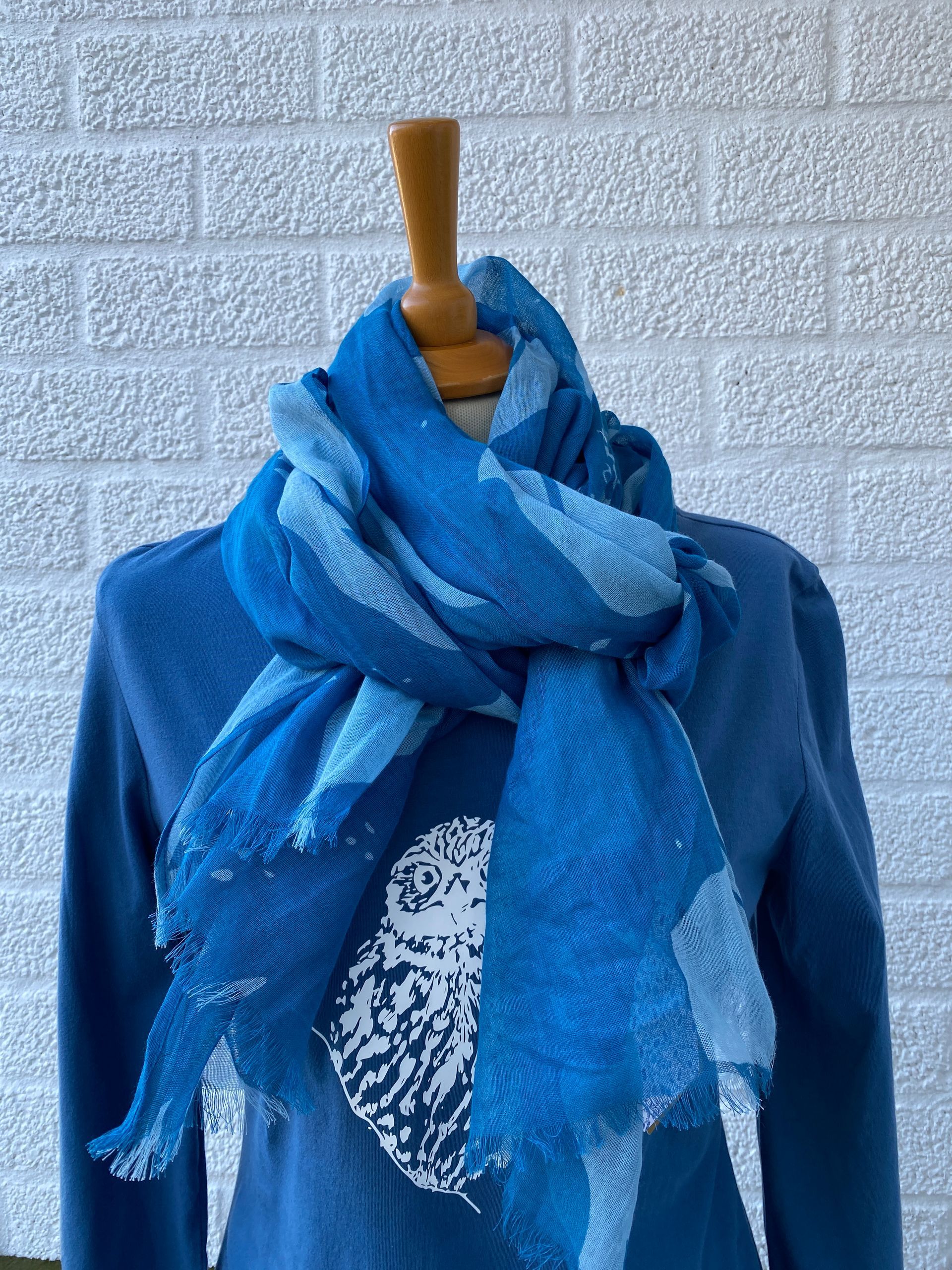 Sjaal katoen Fay helder blauw