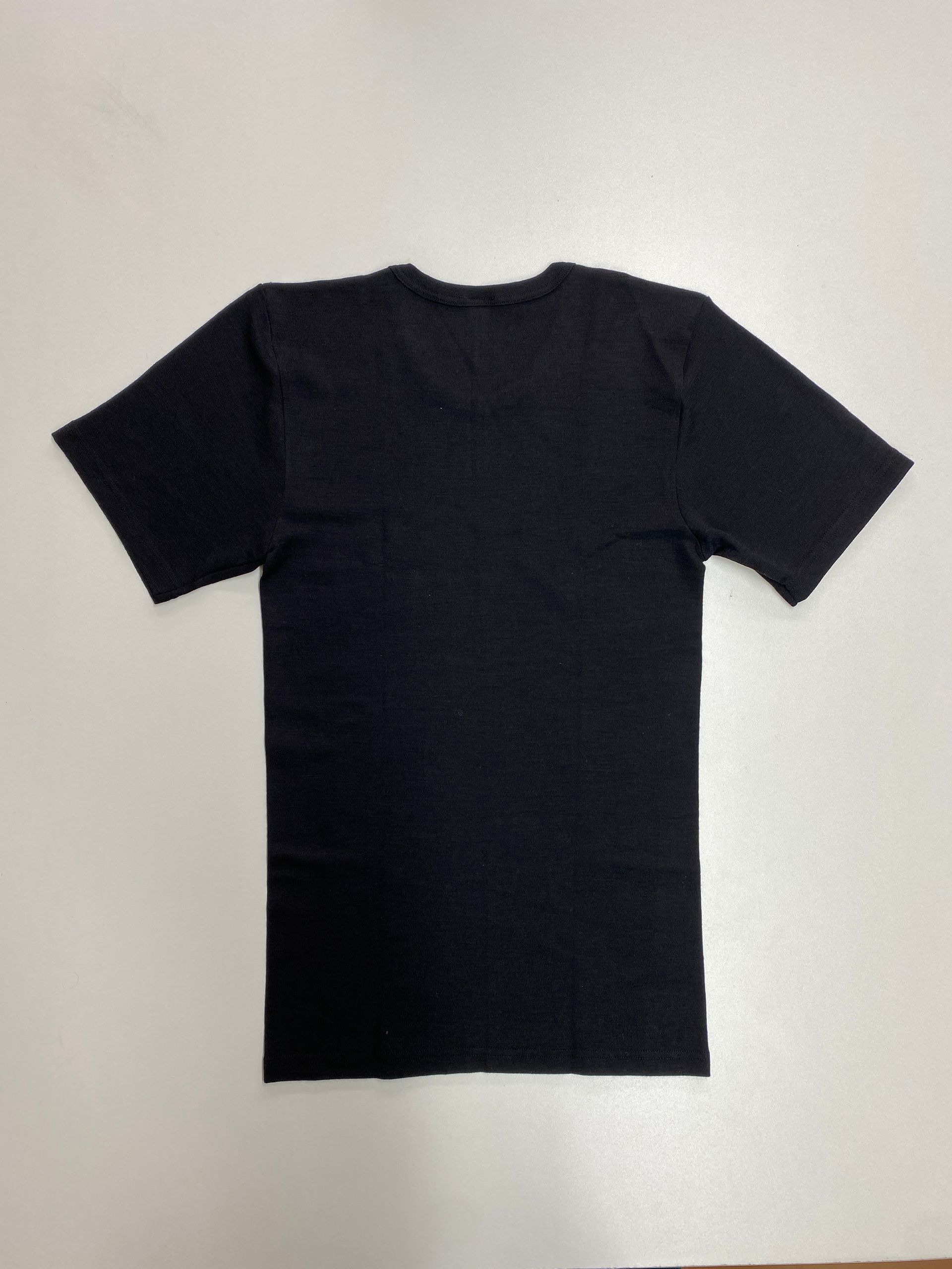 Shirt korte mouw wol zwart Hocosa - unisex