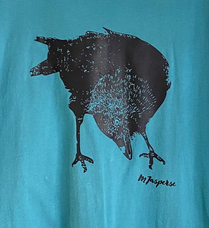 Art shirt 'kauwtje' XL Teal