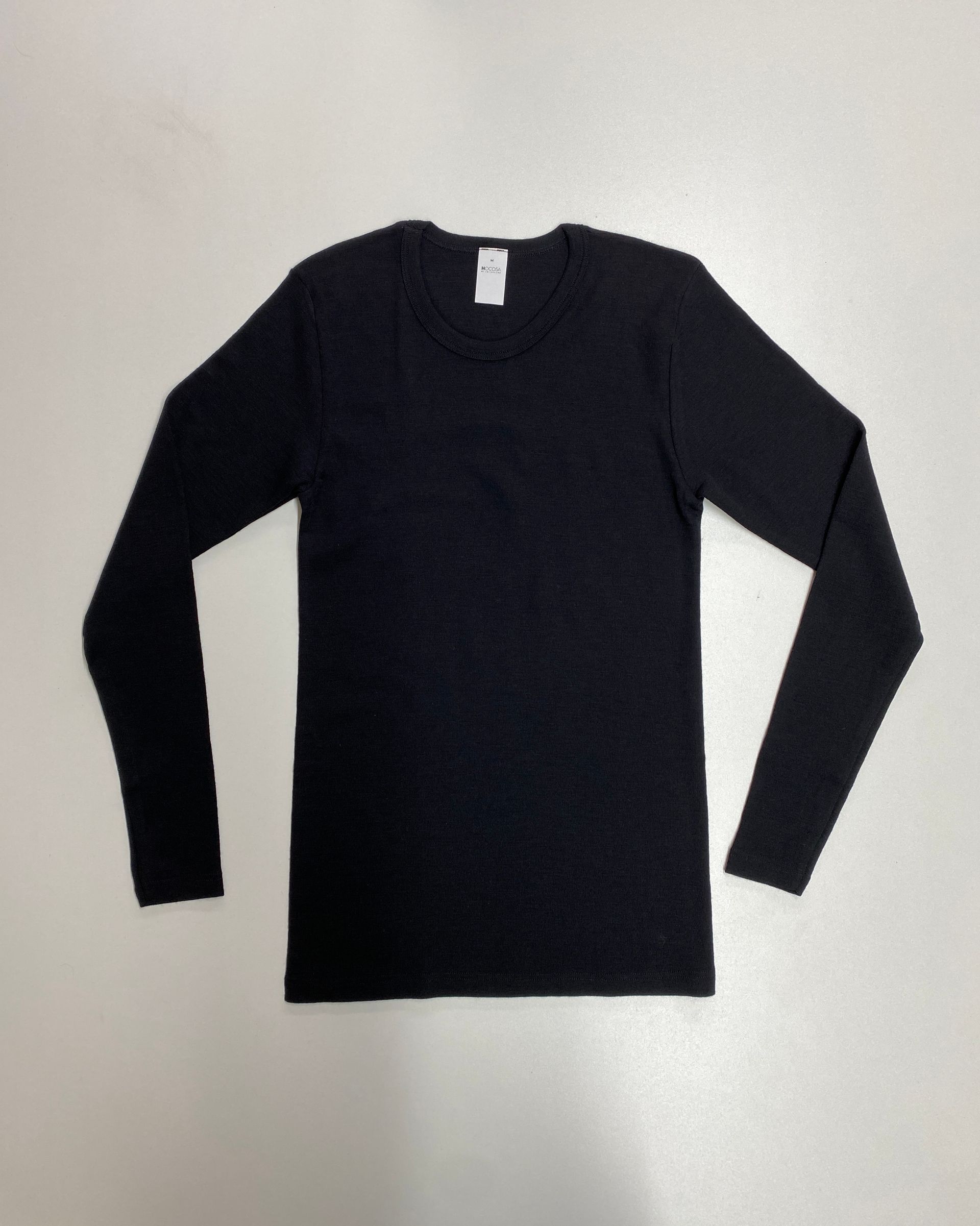 Shirt lange mouw wol zwart Hocosa - unisex