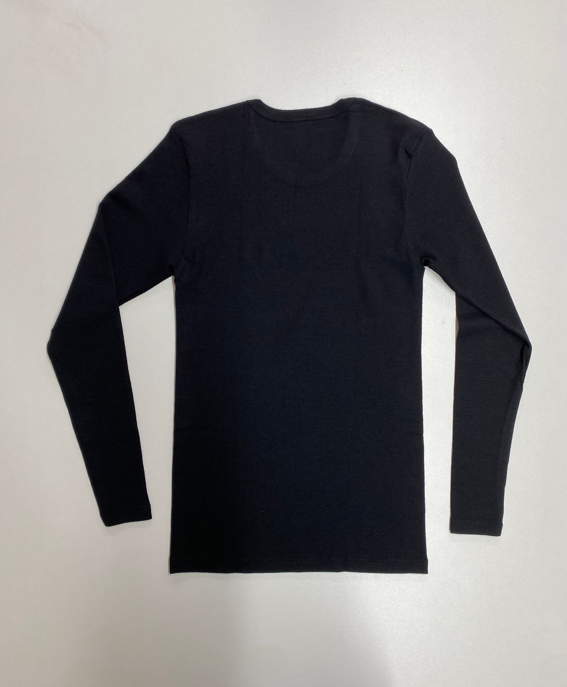 Shirt lange mouw wol zwart Hocosa - unisex