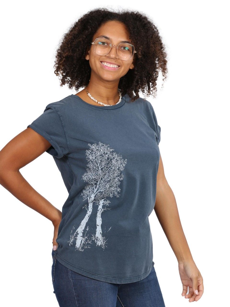 Art damesshirt 'Berk' blauw stonewashed Life-Tree