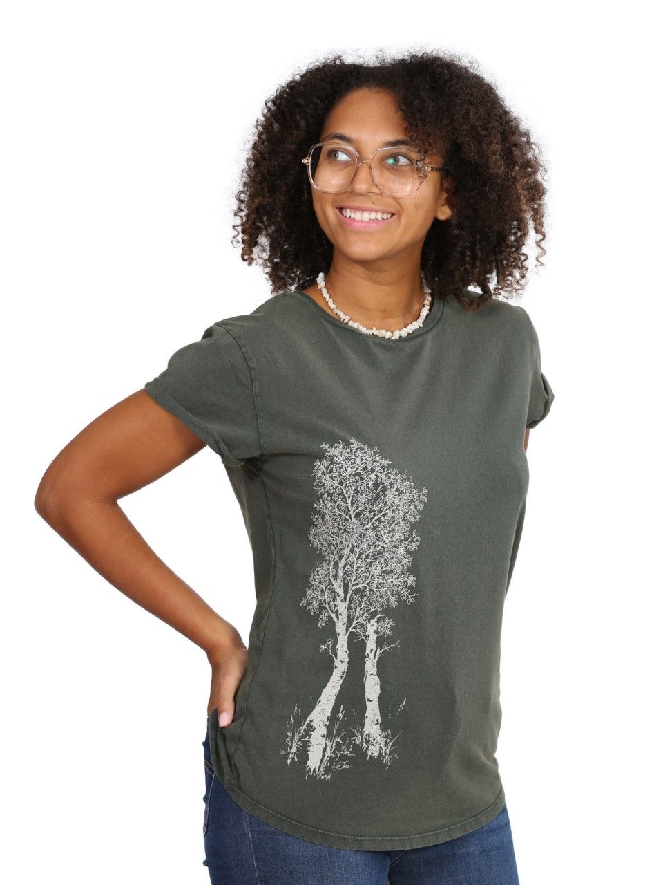 Art damesshirt 'Berk' stonewashed groen Life-Tree