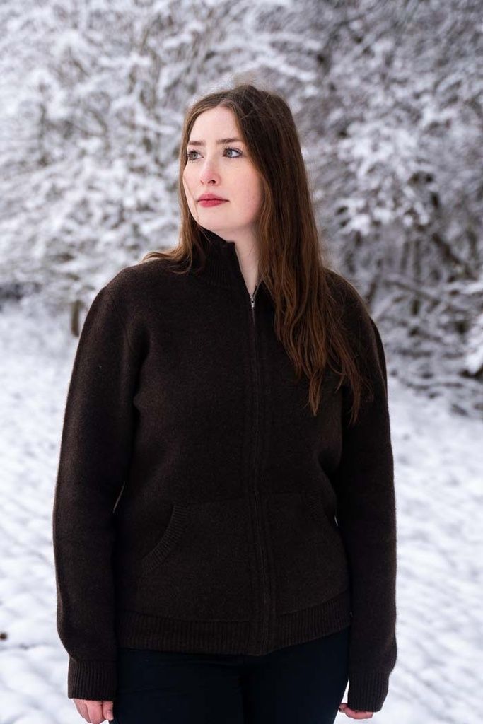 Vest yakwol donkerbruin