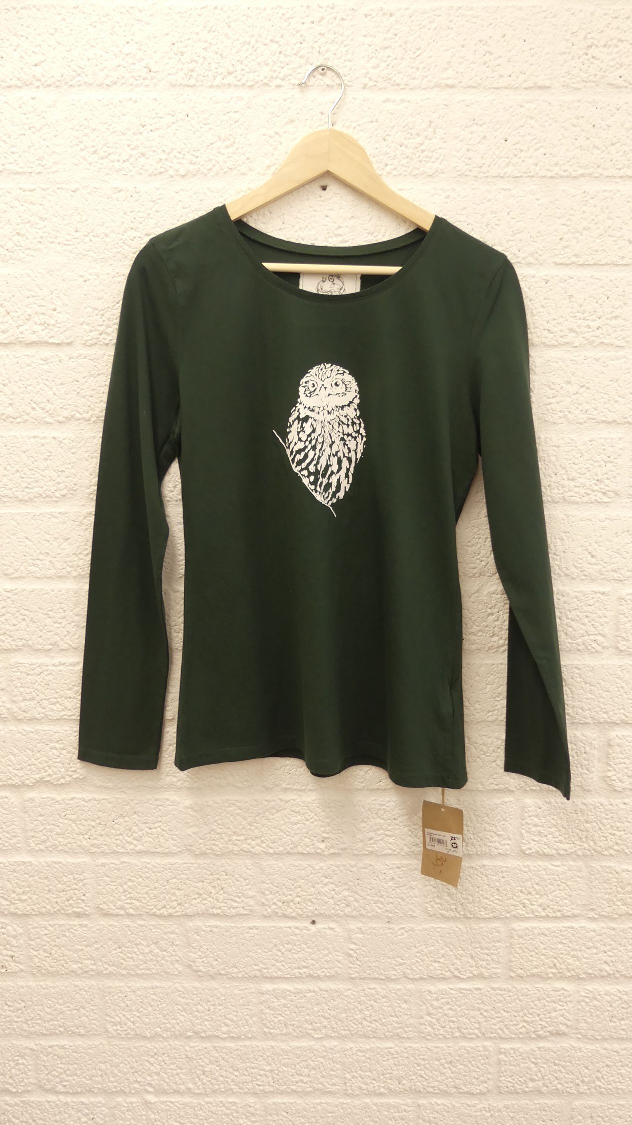 Art shirt donkergroen M lange mouw