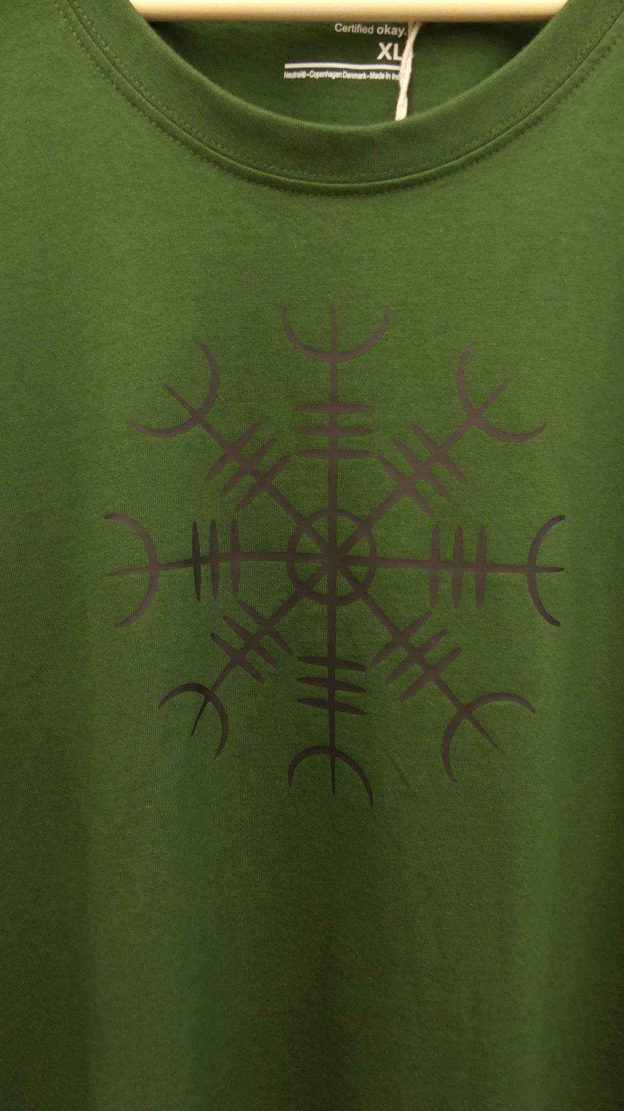 Art Shirt Aards XL flesgroen herenshirt 'Aegishjalmur - Helm of Awe'