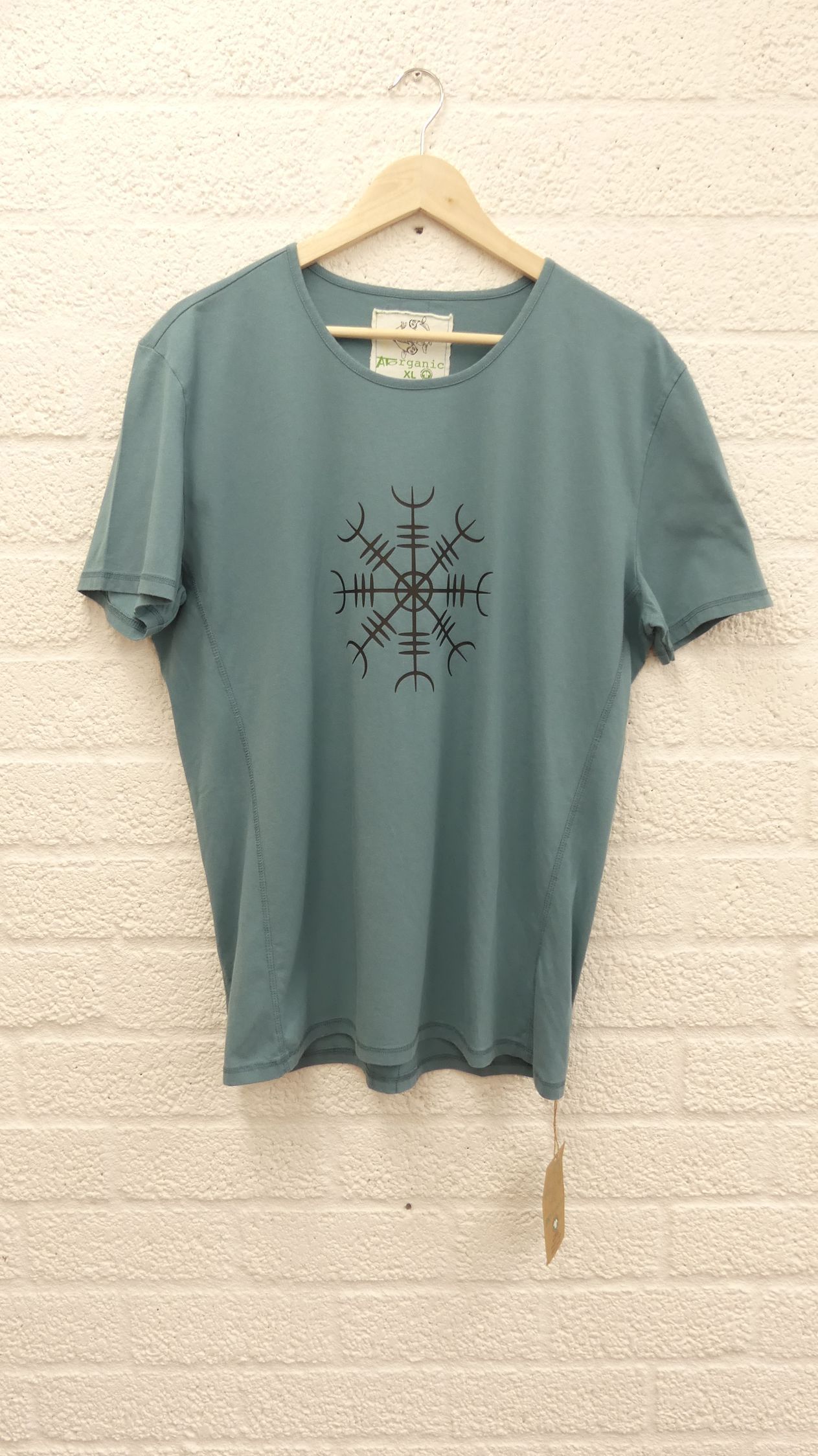 Art Shirt Aards XL Teal herenshirt 'Aegishjalmur - Helm of Awe'